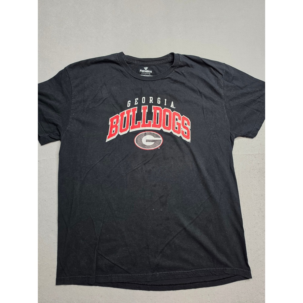 Fanatics Georgia Bulldogs Football Shirt Mens Large Black Graphic‎ Short Sleeve